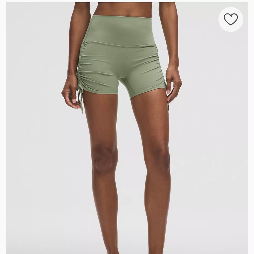 Olive Green Women's High-Waisted Shorts